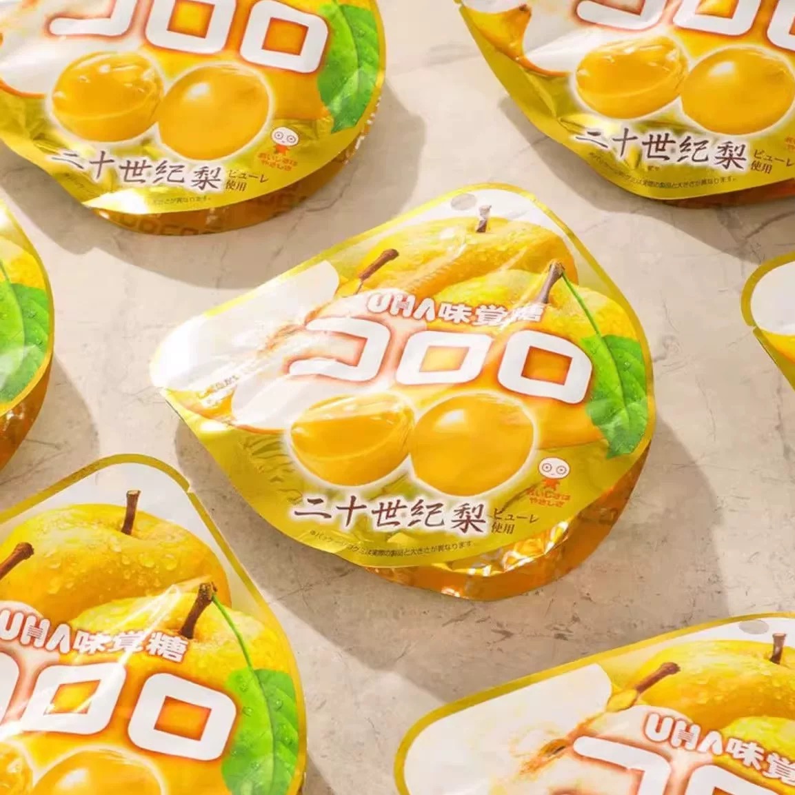 临期日本进口悠哈味觉糖二十世纪梨味44g凝胶糖果便携休闲零食