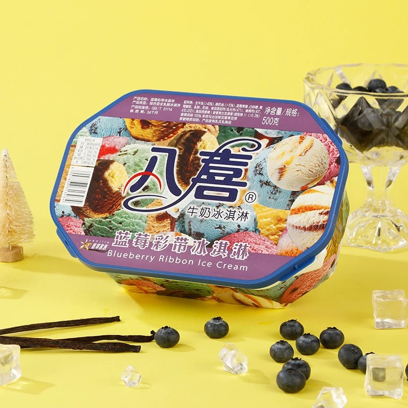 八喜蓝莓彩带冰激凌500g