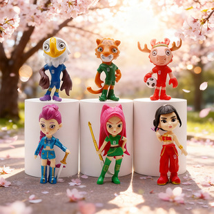 2026世界杯吉祥物猎魔女团足球明星手办创意潮玩公仔桌面模型摆件