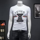 2023欧洲站夏季新款IUIUG潮流丝光棉短袖t恤男D320-87045-P75，男装T恤，电商D320-1