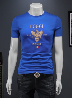 2025夏季欧货 IUIUG轻奢潮流刺绣丝光棉短袖t恤男 D320-88008-P75