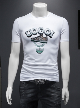 2026夏季新款 IUIUG欧货时尚潮流丝光棉短袖t恤男D320-87110--P55