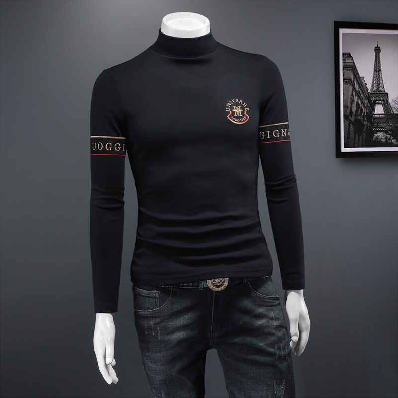 2023秋冬新款IUIUG轻奢品质半高领双面绒打底衫D322-87496-P100,男装卫衣,电商D320-1