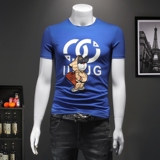 2023欧洲站夏季新款IUIUG潮流丝光棉短袖t恤男D320-27715-P75，男装T恤，电商D320-1