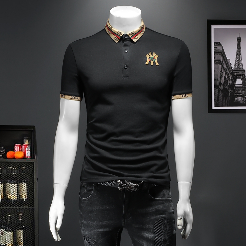 2023欧洲站夏季新款IUIUG潮流丝光棉短袖t恤男D320-22162-P80，男装T恤，电商D320-1