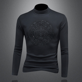 2025秋冬新款IUIUG轻奢潮流高领卫衣打底衫镂空D320-87900-P100，男装T恤，电商D322