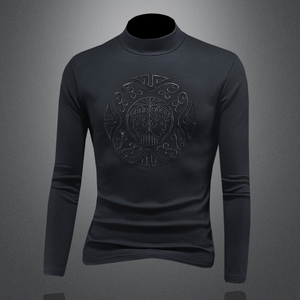 2025秋冬新款 IUIUG轻奢潮流高领卫衣打底衫镂空D320-87900-P100,男装T恤,电商D322