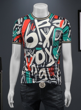 2025夏季欧货 IUIUG轻奢潮流刺绣丝光棉短袖t恤男 D320-88006-P75