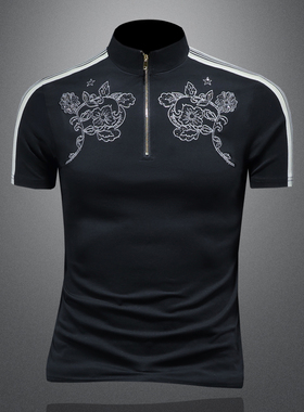 2025夏季欧货 IUIUG轻奢潮流刺绣丝光棉短袖t恤男 D320-88097-P80