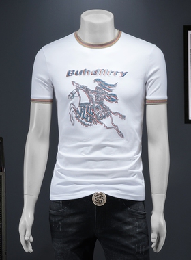 2025夏季欧货 IUIUG轻奢潮流刺绣丝光棉短袖t恤男 D320-88036-P75