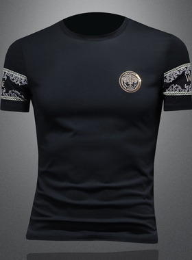 2025夏季欧货 IUIUG轻奢潮流刺绣丝光棉短袖t恤男 D320-88102-P75