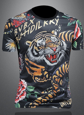 2025夏季欧货 IUIUG轻奢潮流刺绣丝光棉短袖t恤男 D320-88023-P75