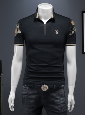 2025夏季欧货 IUIUG轻奢潮流刺绣丝光棉短袖t恤男 D320-88043-P80