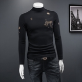 2023秋冬新款IUIUG轻奢品质半高领双面绒打底衫D322-87487-P100，男装卫衣，电商D320-1