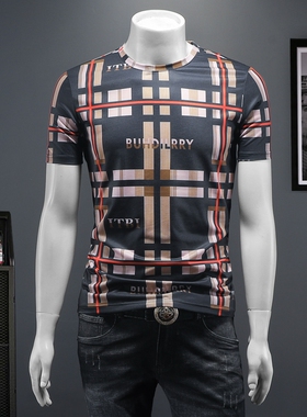 2026夏季 IUIUG欧货时尚潮流丝光棉短袖t恤男D320-87592-实价P50