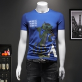 2023欧洲站夏季新款IUIUG潮流丝光棉短袖t恤男D320-27656-P75，男装T恤，电商D320-1