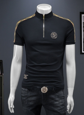 2025夏季欧货 IUIUG轻奢潮流刺绣丝光棉短袖t恤男 D320-88084-P80