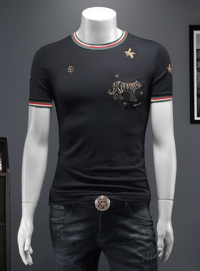 2026夏季IUIUG欧货时尚潮流丝光棉短袖t恤男D320-87630-实价-P55