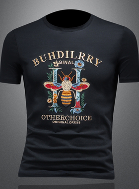 2025夏季欧货 IUIUG轻奢潮流刺绣丝光棉短袖t恤男 D320-87964-P75