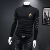 2023秋冬新款IUIUG轻奢品质半高领双面绒打底衫D322-87565-P100，男装卫衣，电商D320-1