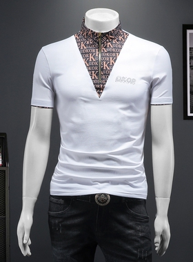 2026夏季IUIUG欧货时尚潮流丝光棉短袖t恤男D320-87687-实价-P60