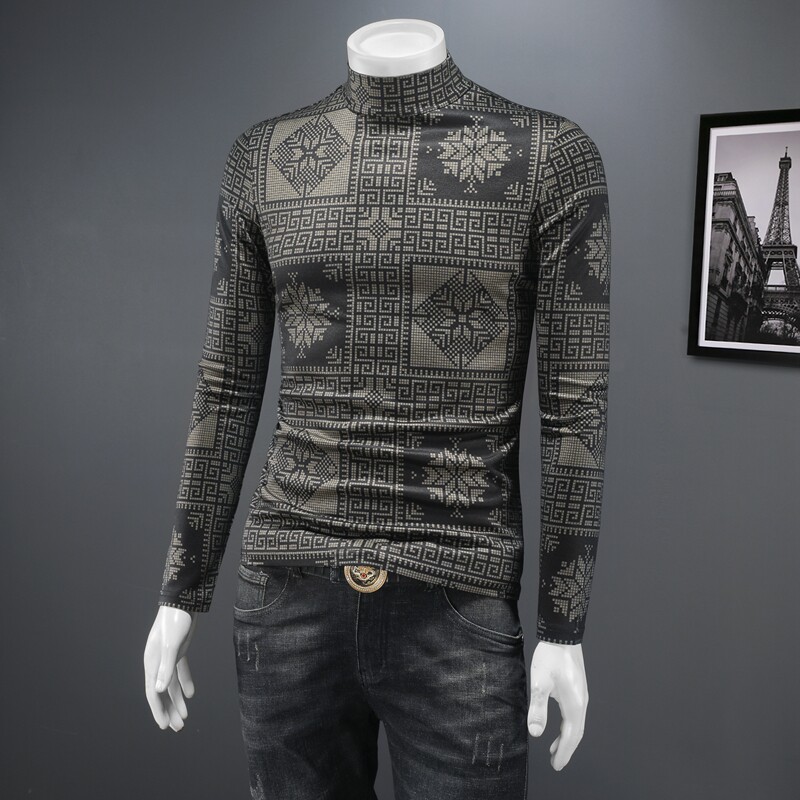 2025秋冬新款IUIUG轻奢品质半高领双面绒打底衫D322-87897-P100,男装卫衣,电商D320-1