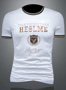 2025夏季欧货 IUIUG轻奢潮流刺绣丝光棉短袖t恤男 D320-87961-P75