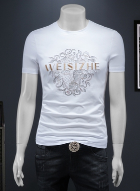 2025夏季欧货 IUIUG轻奢潮流刺绣丝光棉短袖t恤男 D320-88103-P75