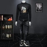 2025秋冬新款羊毛打底衫轻奢品质半高领D320-88340-P115，男装卫衣，电商D320-1