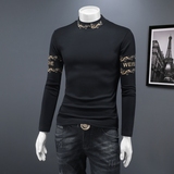 2025秋冬新款轻奢品质半高领双面绒打底衫D320-87863-P100，男装卫衣，电商D320-1