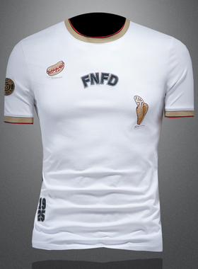 2025夏季欧货 IUIUG轻奢潮流刺绣丝光棉短袖t恤男 D320-88047-P75