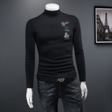 2023秋冬新款IUIUG轻奢品质半高领双面绒打底衫D322-87470-P100，男装卫衣，电商D320-1