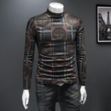 2025秋冬新款轻奢品质半高领双面绒打底衫D320-88367-P100，男装卫衣，电商D320-1
