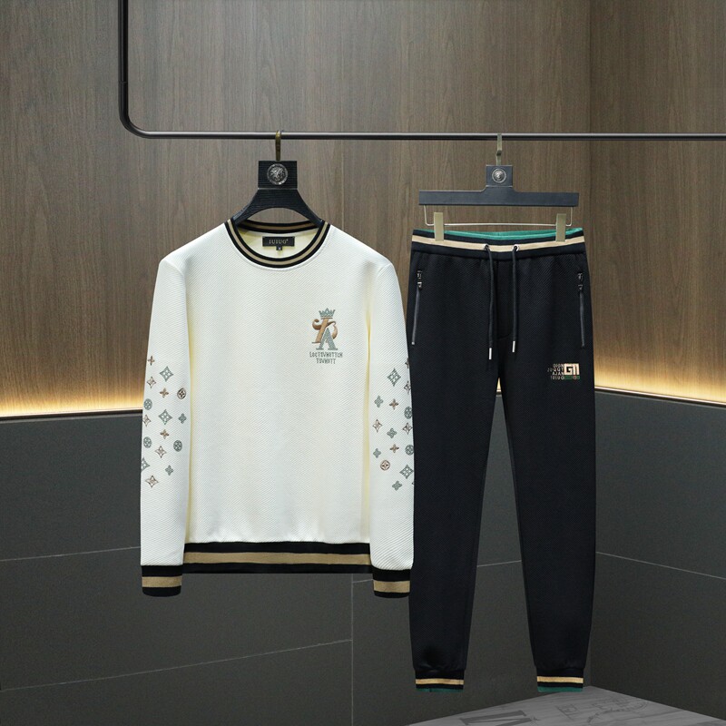 2025秋冬新款IUIUG轻奢潮流卫衣男休闲运动套装D320-T87248-P260,男装休闲套装,电商D322