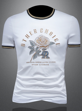 2025夏季欧货 IUIUG轻奢潮流刺绣丝光棉短袖t恤男 D320-88054-P75