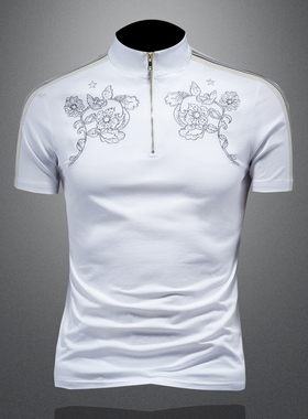 2025夏季欧货 IUIUG轻奢潮流刺绣丝光棉短袖t恤男 D320-88097-P80