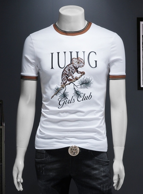 2025夏季欧货 IUIUG轻奢潮流刺绣丝光棉短袖t恤男 D320-88028-P75