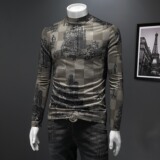 2025秋冬新款轻奢品质半高领双面绒打底衫D320-88382-P100，男装卫衣，电商D320-1