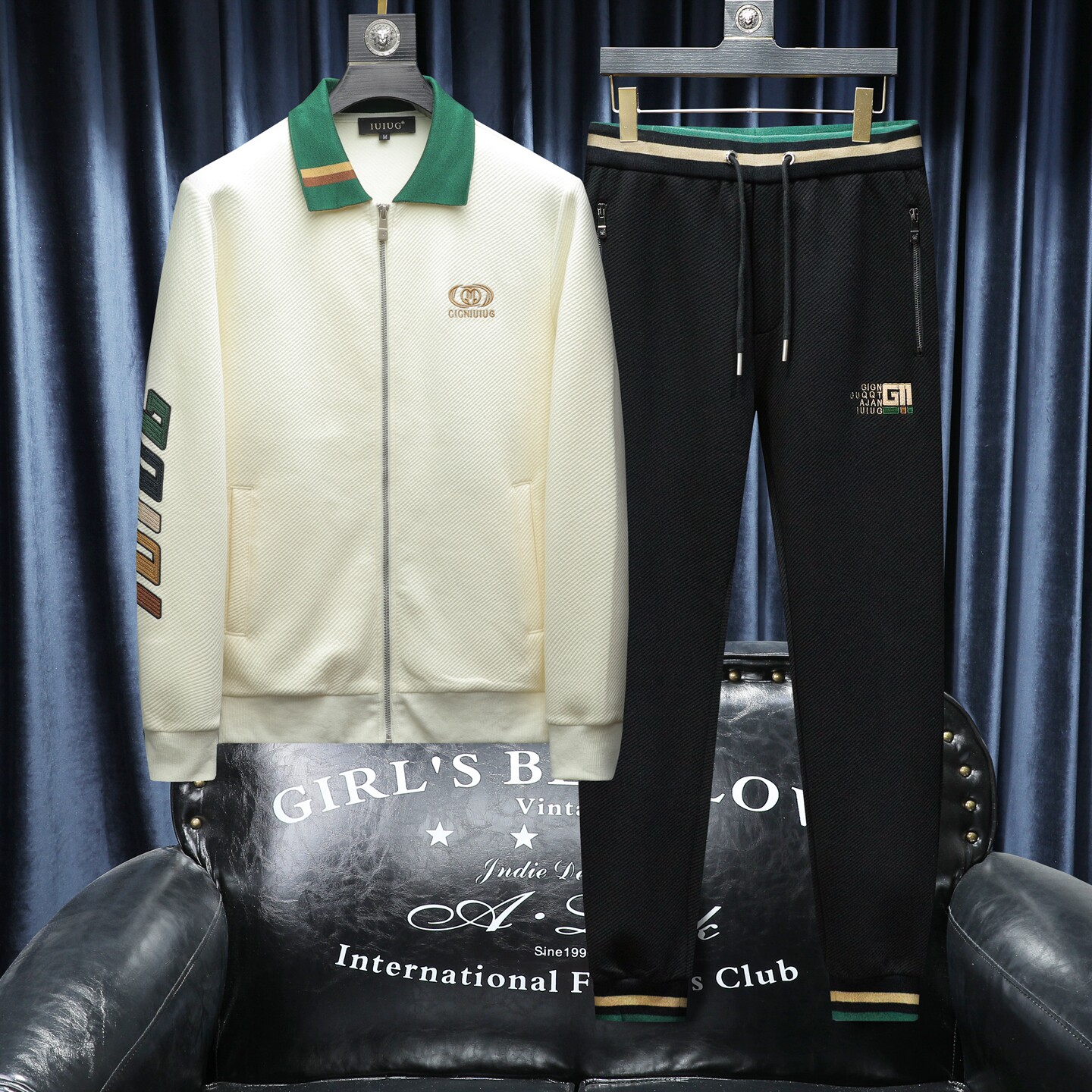 2025秋冬新款IUIUG轻奢潮流卫衣男休闲运动套装D320-T88182-P280,男装卫衣,电商D320-1