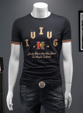 2026夏季IUIUG欧货时尚潮流丝光棉短袖t恤男D320-87601-实价-P55