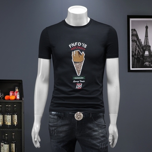 2026夏季新款 IUIUG欧货时尚潮流丝光棉短袖t恤男D320-88062--P75