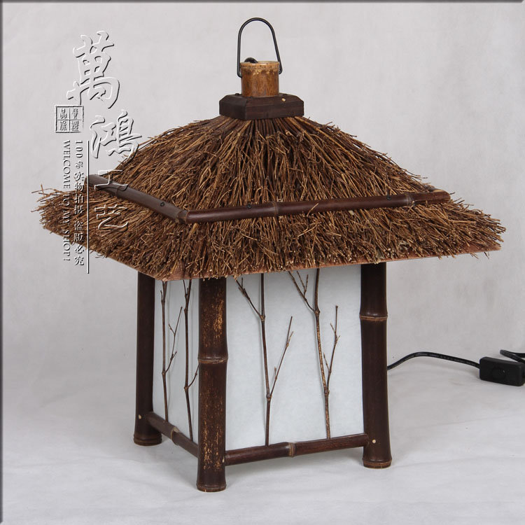 【亭】新中式吊灯竹屋台灯 田园风 走廊阳台餐厅灯 纯手工lt4-5