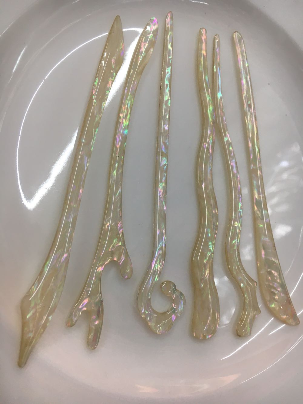 贝壳合成亚克力板滴胶发簪彩贝滴油厂家diy发饰何贝贝