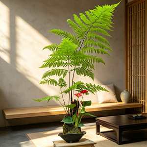 老桩红鳞蕨茶室氛围绿植耐阴好养