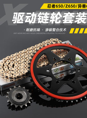适配川崎异兽650 忍者650 小火神 Z650链轮静音大小牙盘油封链条