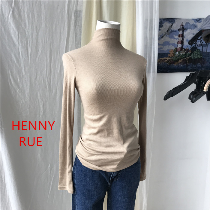 实拍hennyrue小熊螺纹柔软打底衫