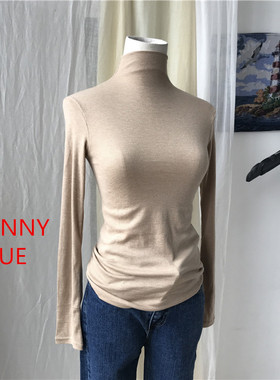 HENNYRUE小熊18101新GOOD FA发热纱螺纹中高领打底衫柔软修身显瘦