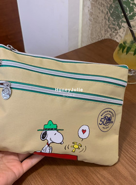 日系可爱卡通狗狗多功能三层拉链手拿包化妆包证件包票据收纳包