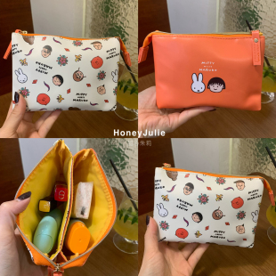 日单樱桃小丸子化妆包米菲兔化妆袋收纳包女生笔袋便携钱包杂物包