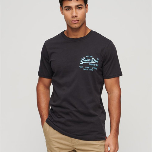 轻奢外单 superdry全棉套头圆领纯棉短袖男修身版夏季极度干燥